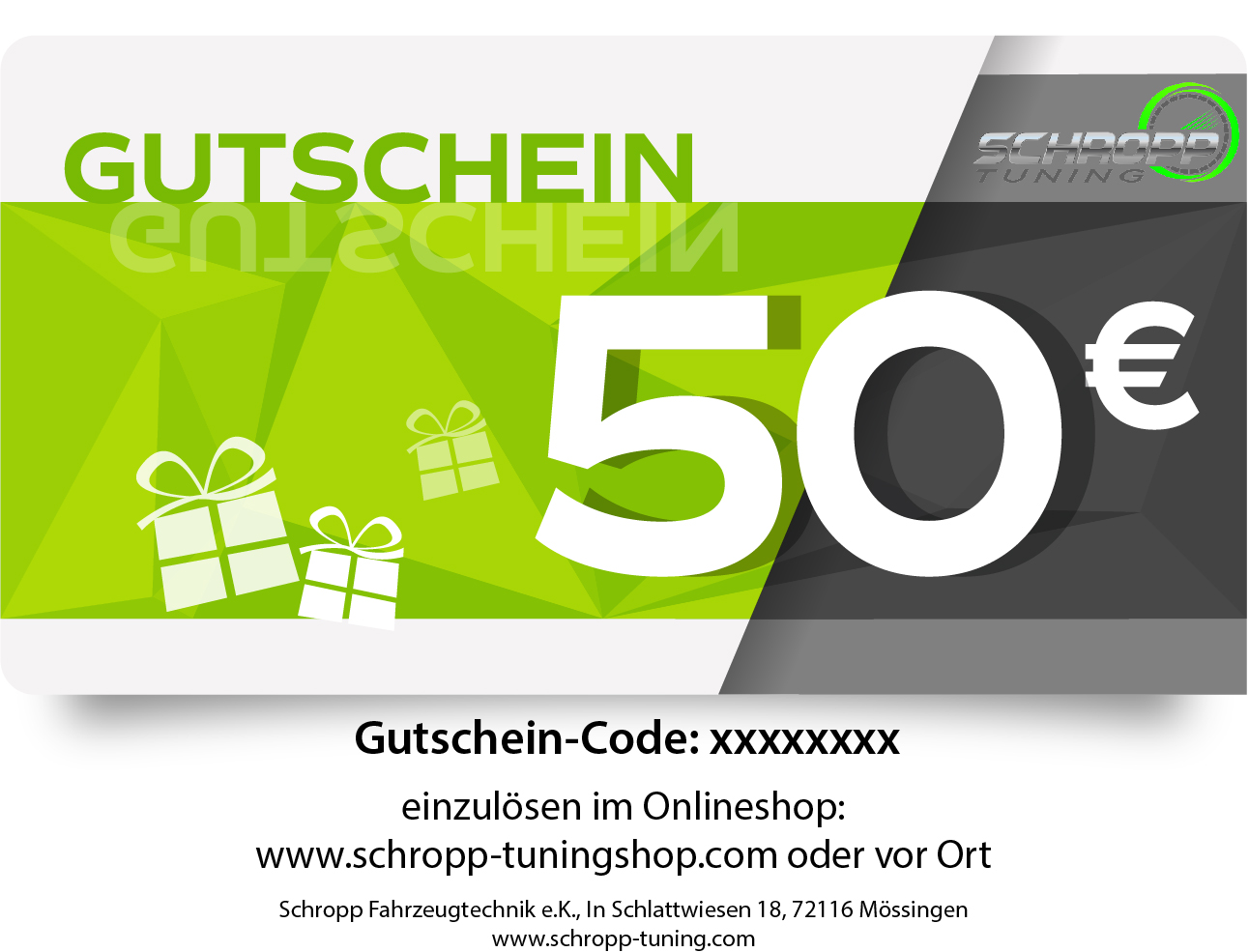 Schropp Geschenkgutschein – 50 €