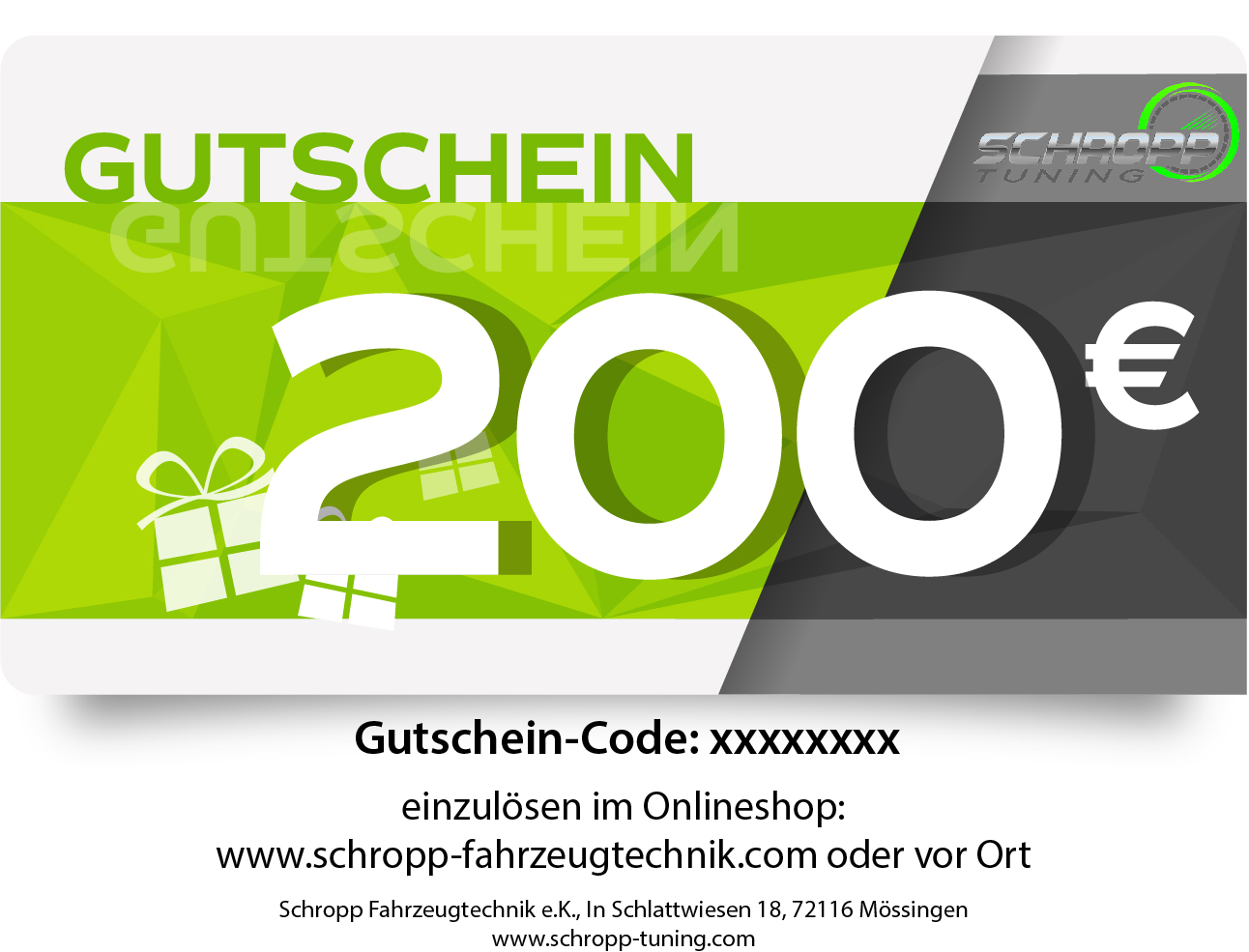Schropp Geschenkgutschein – 200 €