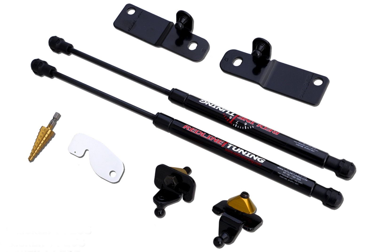 Redline Tuning QuickLIFT PLUS Haubenlifter für Mustang 2015–2023 – Schwarz