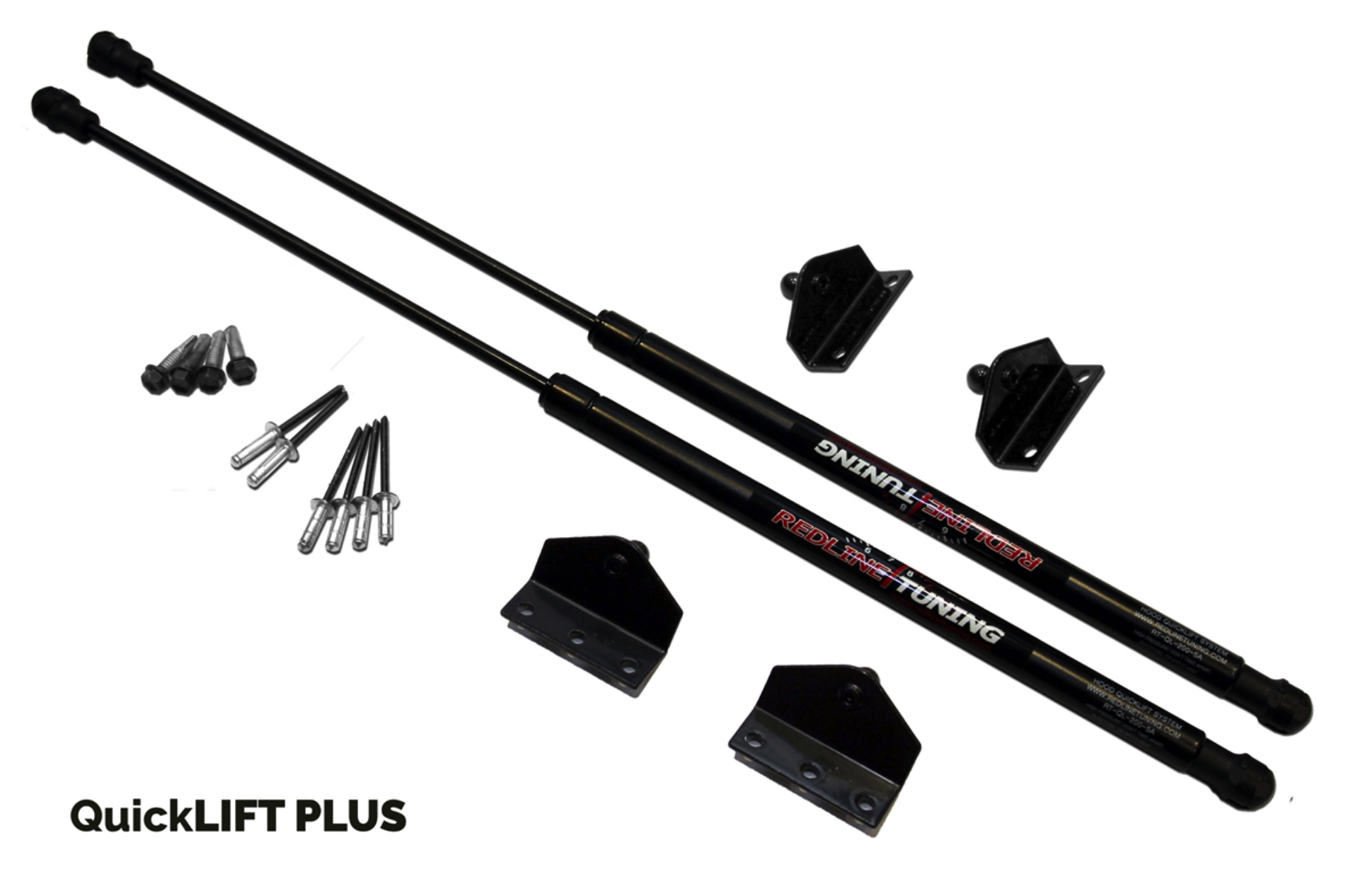 Redline Tuning QuickLIFT PLUS Haubenlifter für Mustang 1979–1998 – Schwarz